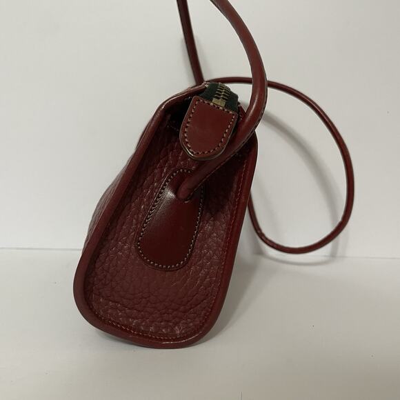 Vintage Dooney & Bourke USA Pebbled Leather Burgundy Crossbody Small Purse - Picture 5 of 16